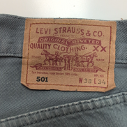 Levi’s 501 Jean W38 L34 Kaki Vintage Pantalon Droit Bouton Homme