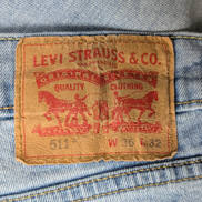 Jean Levi's 511 Slim Fit Homme W36 L32 Bleu Clair Stretch Vintage Denim