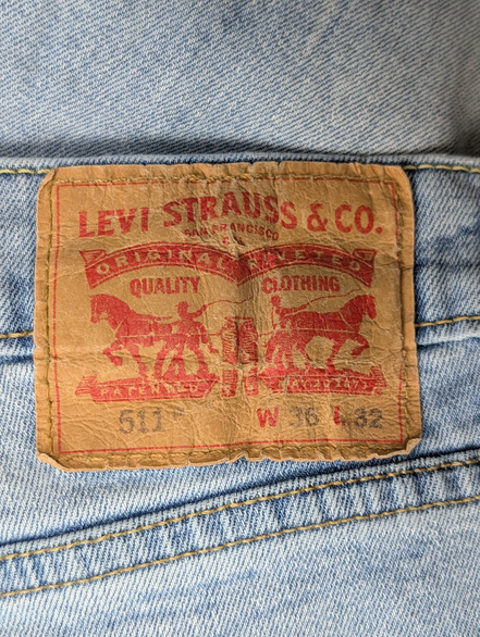 Jean Levi's 511 Slim Fit Homme W36 L32 Bleu Clair Stretch Vintage Denim