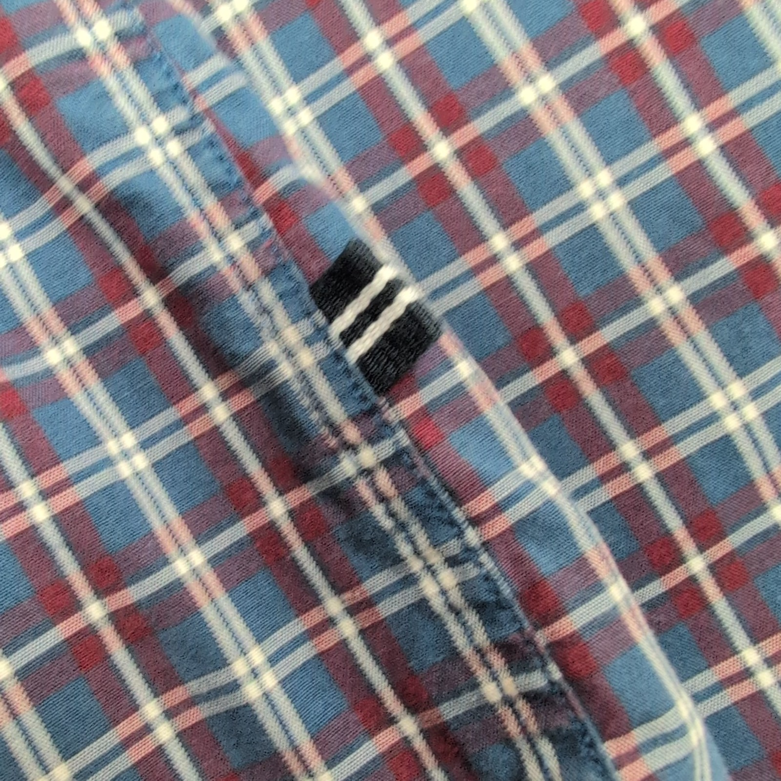 Chemise Nautica XXL Bleu Bordeaux Carreaux Logo Brodé Coton