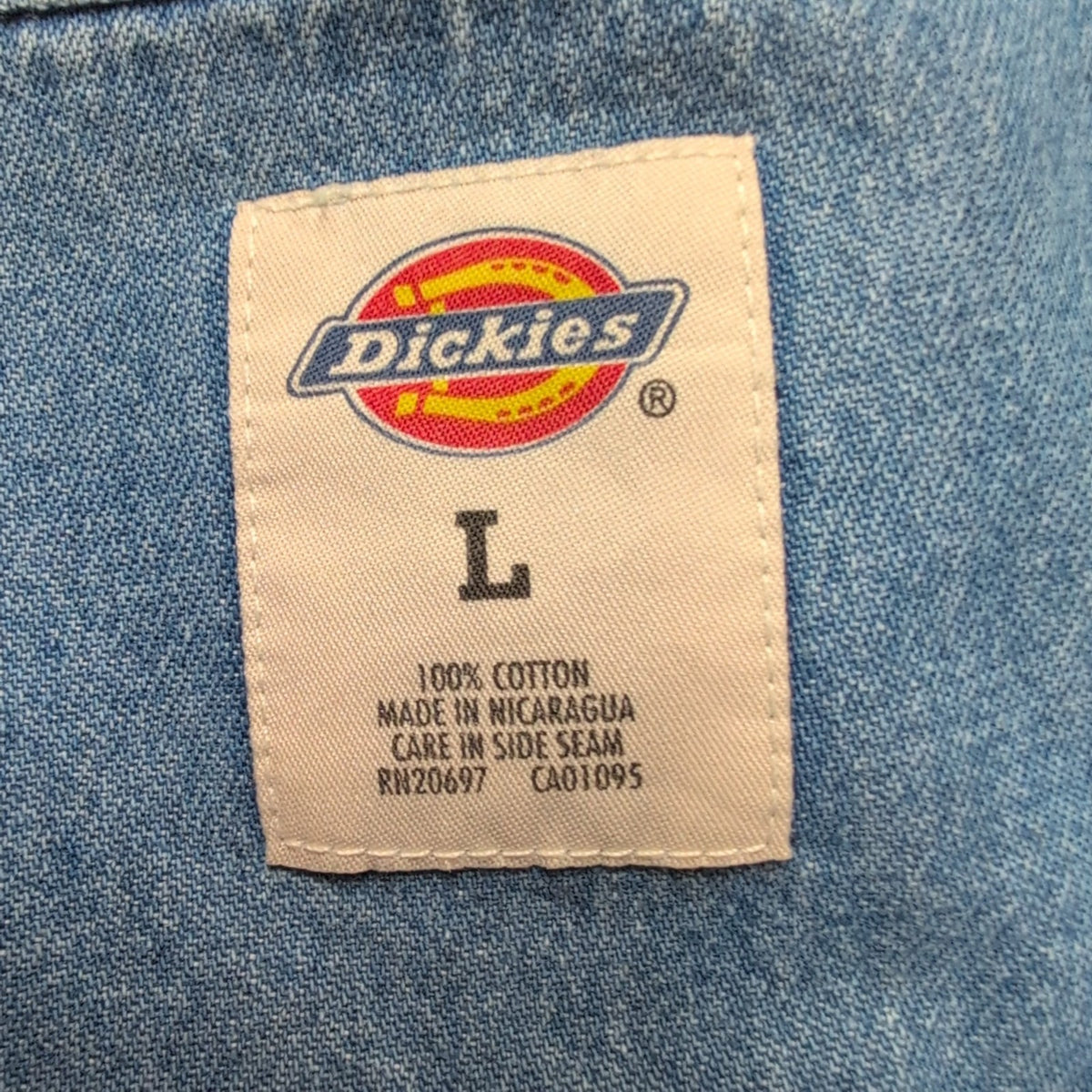 Chemise Dickies Jean Bleu PostNet Brodée L 100% Coton Workwear