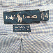 Chemise Ralph Lauren Yarmouth XL Bleu Microcarreaux Manches Courtes