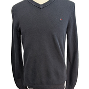 Pull Tommy Hilfiger Bleu Marine Col V Classique - Taille M