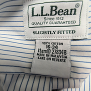 Chemise L.L. Bean rayée bleu manches longues homme taille L
