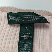 Pull femme LAUREN Ralph Lauren rose blanc rayures écusson taille S