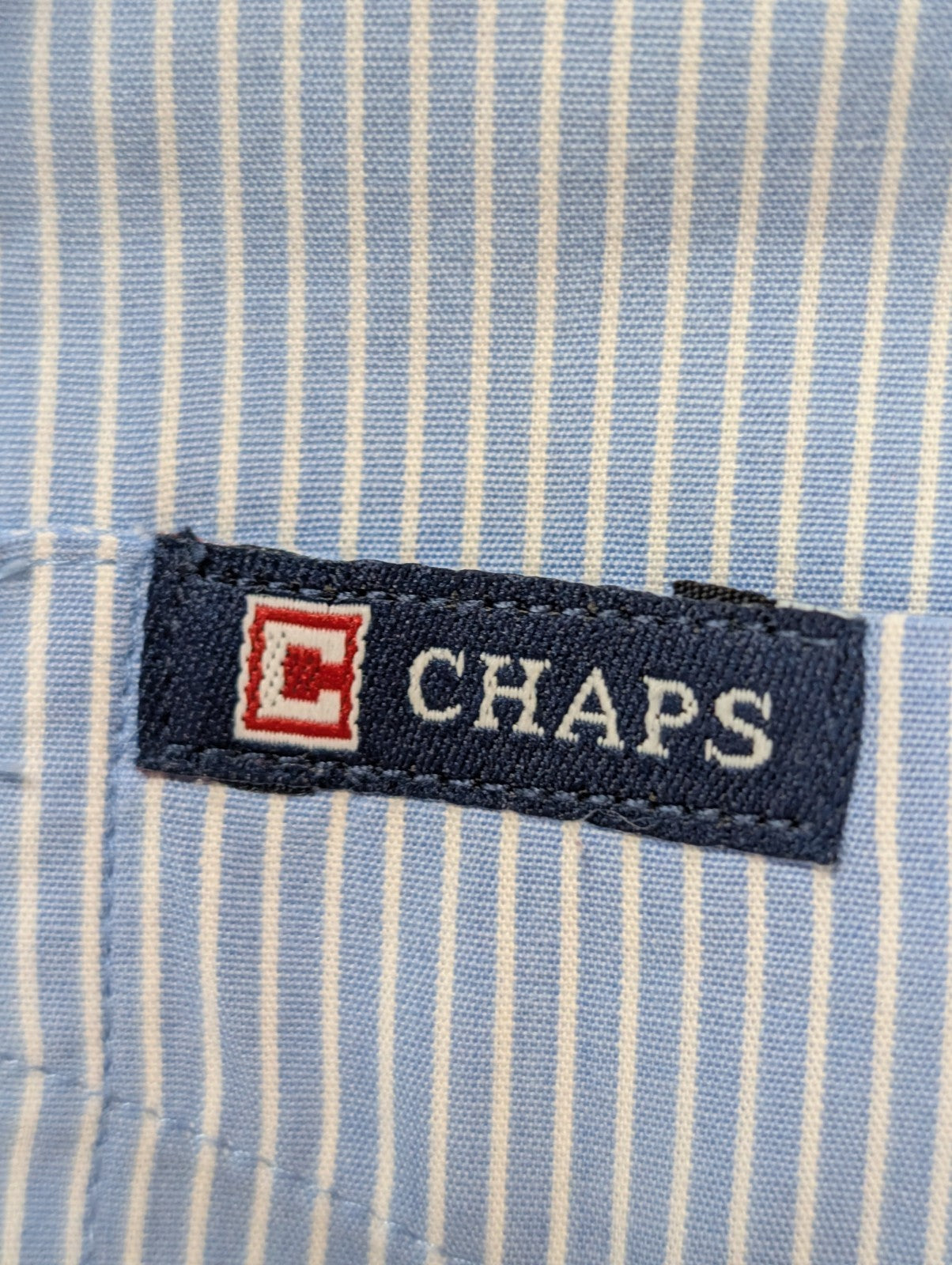 Chemise CHAPS bleu à rayures taille L #257ms