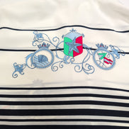 Delmod Chemise Femme Marine Blanche Rayures Nautiques Vintage Taille 42
