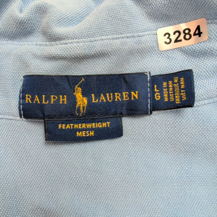 Chemise Ralph Lauren Featherweight Mesh Bleu Clair Logo Bleu L
