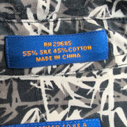 Chemise Hawaïenne Pendleton Soie Coton Noir Bambou M