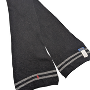 Écharpe Polo Ralph Lauren Noire Côtelée Laine d'Agneau Logo Rouge Foncé