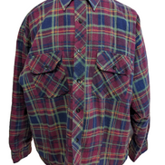 Wilderness Surchemise Flanelle Matelassée T.XL Veste Carreau Bordeaux Bleu |242S