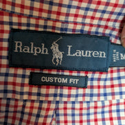 Chemise Polo Ralph Lauren Shirt M Custom Fit Vichy Bleu Rouge Blanc Button Down