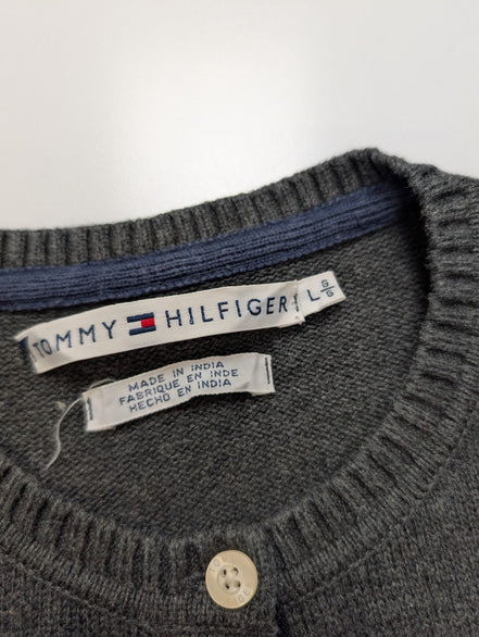 Gilet Femme Tommy Hilfiger Gris - Col Rond & Boutons - Taille L
