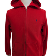 Veste à Capuche Zippée Polo Ralph Lauren Rouge Logo Marine - Taille XL 18-20
