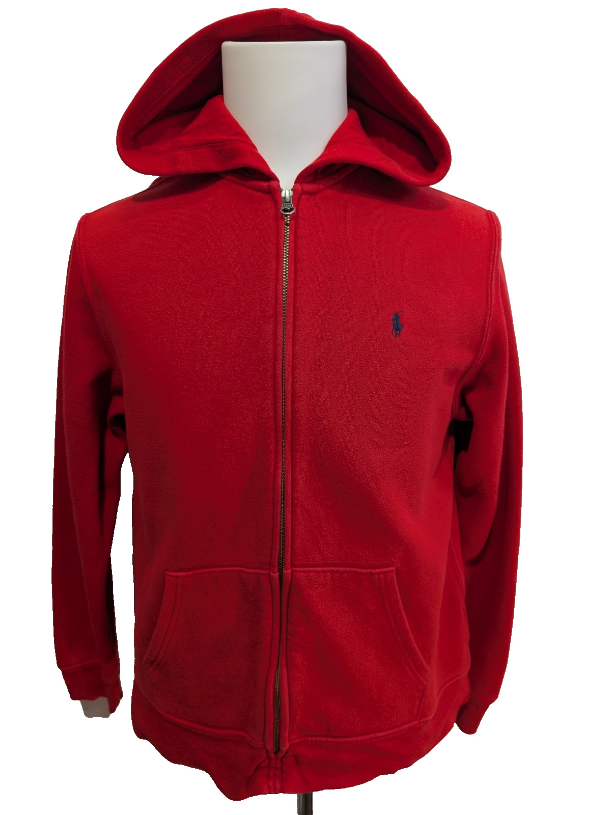Veste à Capuche Zippée Polo Ralph Lauren Rouge Logo Marine - Taille XL 18-20