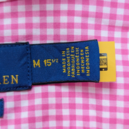 Chemise Polo Ralph Lauren Shirt M L Classic Fit Vichy Rose Stretch Button Down
