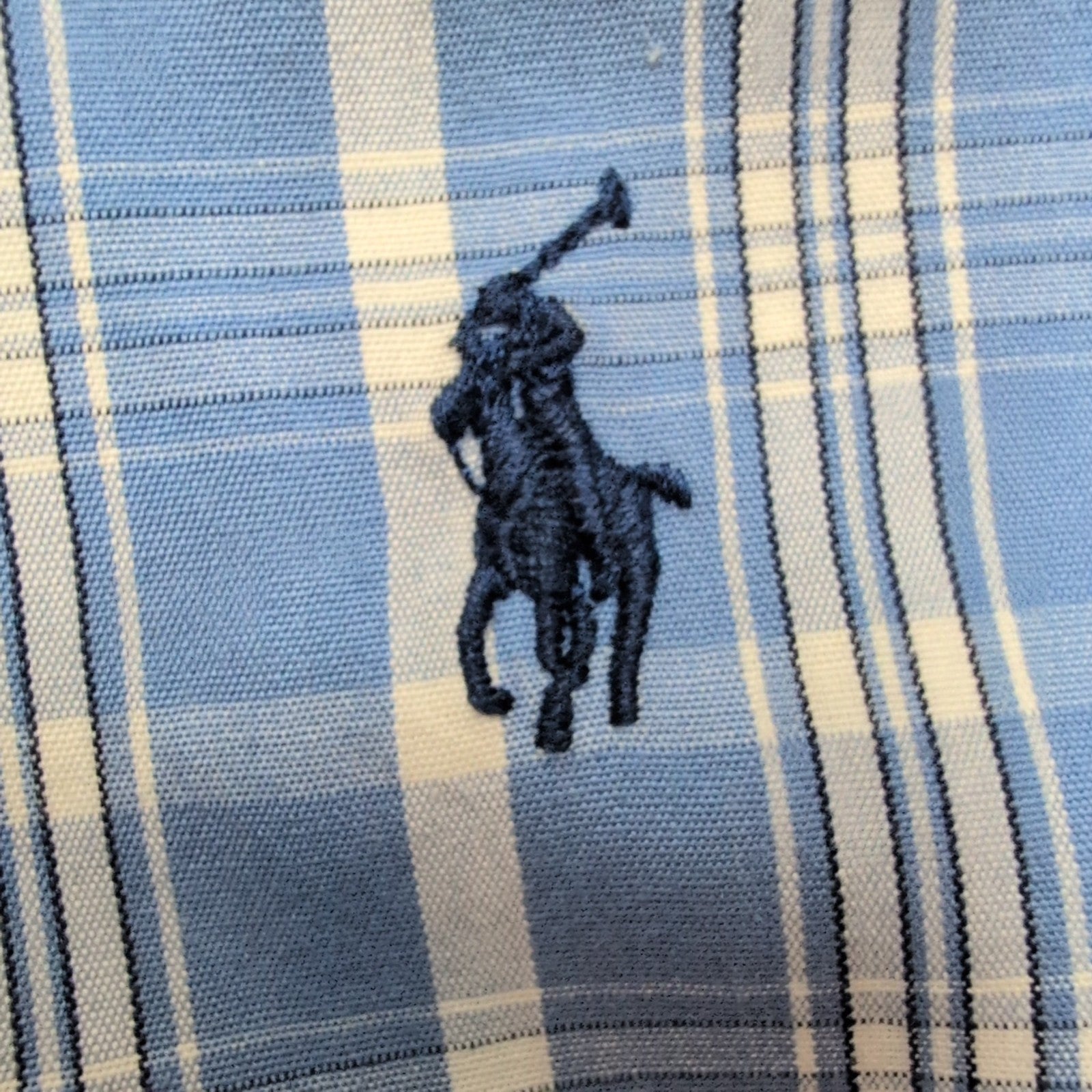 Chemise Ralph Lauren Blake M Bleu Blanc Carreaux Manches Courtes