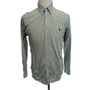 Chemise Ralph Lauren M Verte Carreaux Custom Fit Shirt Button Down Coton