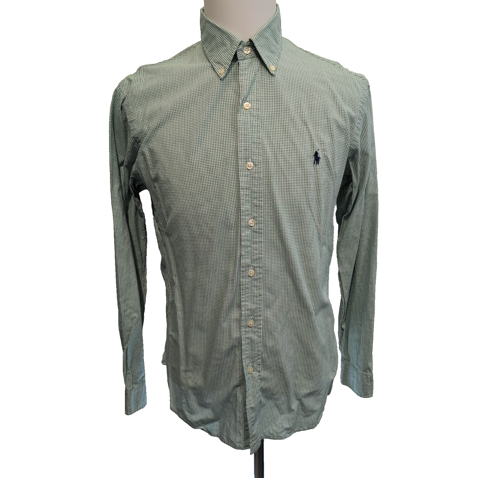 Chemise Ralph Lauren M Verte Carreaux Custom Fit Shirt Button Down Coton
