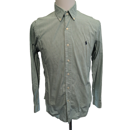 Chemise Ralph Lauren M Verte Carreaux Custom Fit Shirt Button Down Coton