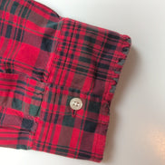 Chemise Ralph Lauren Big Shirt XL carreaux rouge noir logo marine manches longue