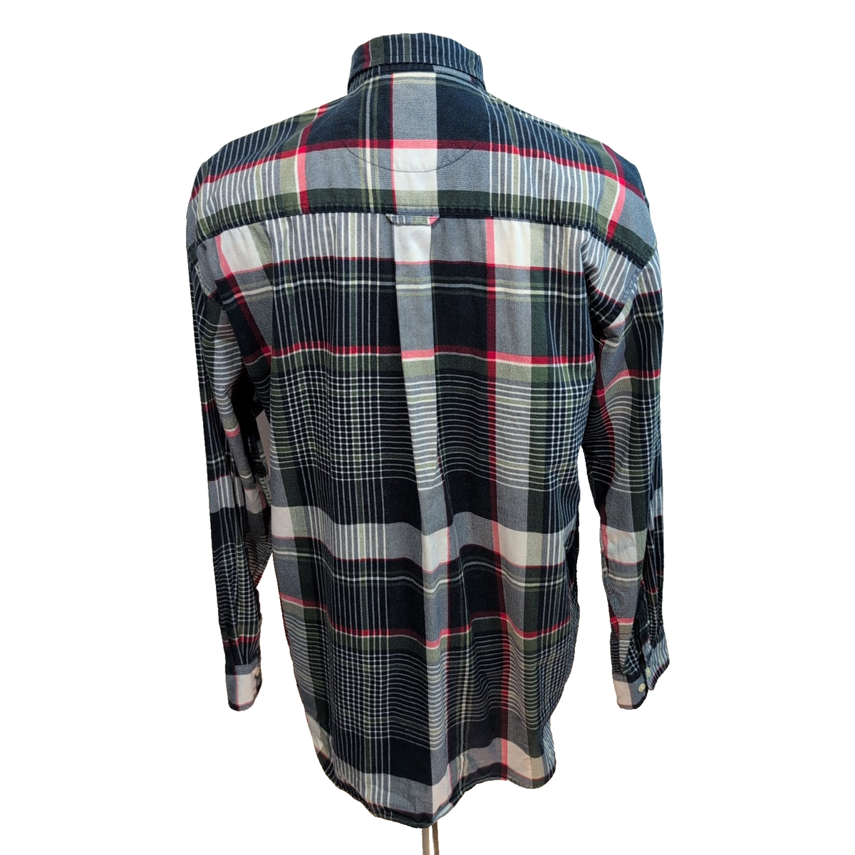 Chemise Nautica Vintage L Bleu Vert Rouge Carreaux Coton Logo