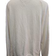 Pull Tommy Hilfiger Blanc Double Col Rose Coton Taille XL (XLTG) Homme/Femme