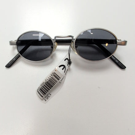 Lunettes de soleil Y2K Ovales Métal Gris et Branches Fines Noir Mat