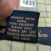 Chemise Brooks Brothers L Vert Bleu Carreaux 100% Coton manches longues