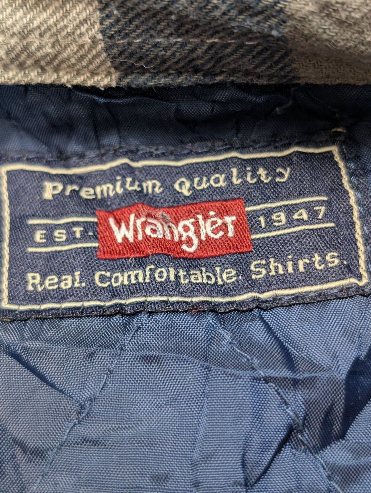 Wrangler Veste Surchemise Matelassée Carreaux Bleu Gris M Workwear 🔥|258S