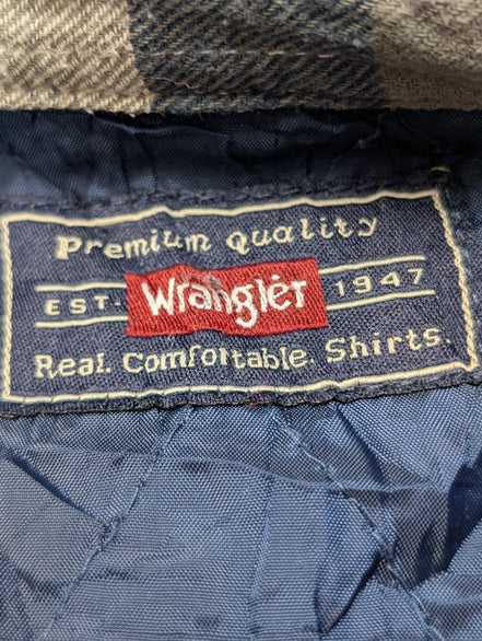 Wrangler Veste Surchemise Matelassée Carreaux Bleu Gris M Workwear 🔥|258S