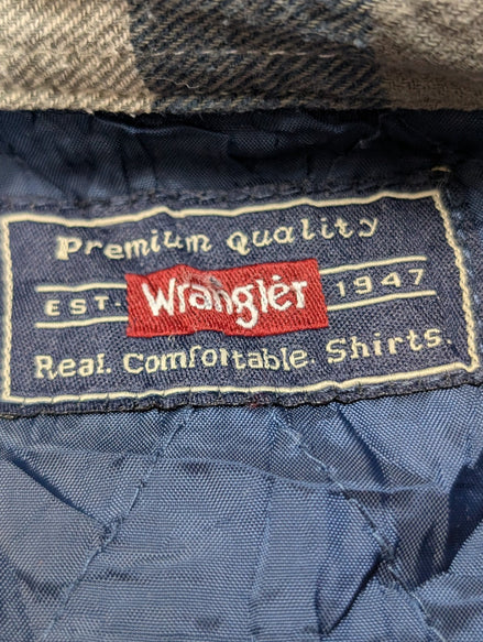 Wrangler Veste Surchemise Matelassée Carreaux Bleu Gris M Workwear 🔥|258S