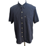Chemise Levi's Manches Courtes Bleu Marine Coton et Lin à Poche Taille XL