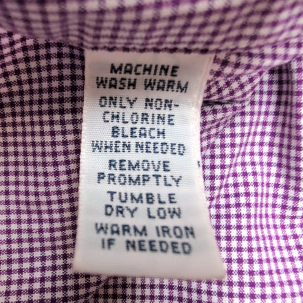 Chemise Ralph Lauren M Violette Carreaux Logo Vert Classic Fit Shirt BD