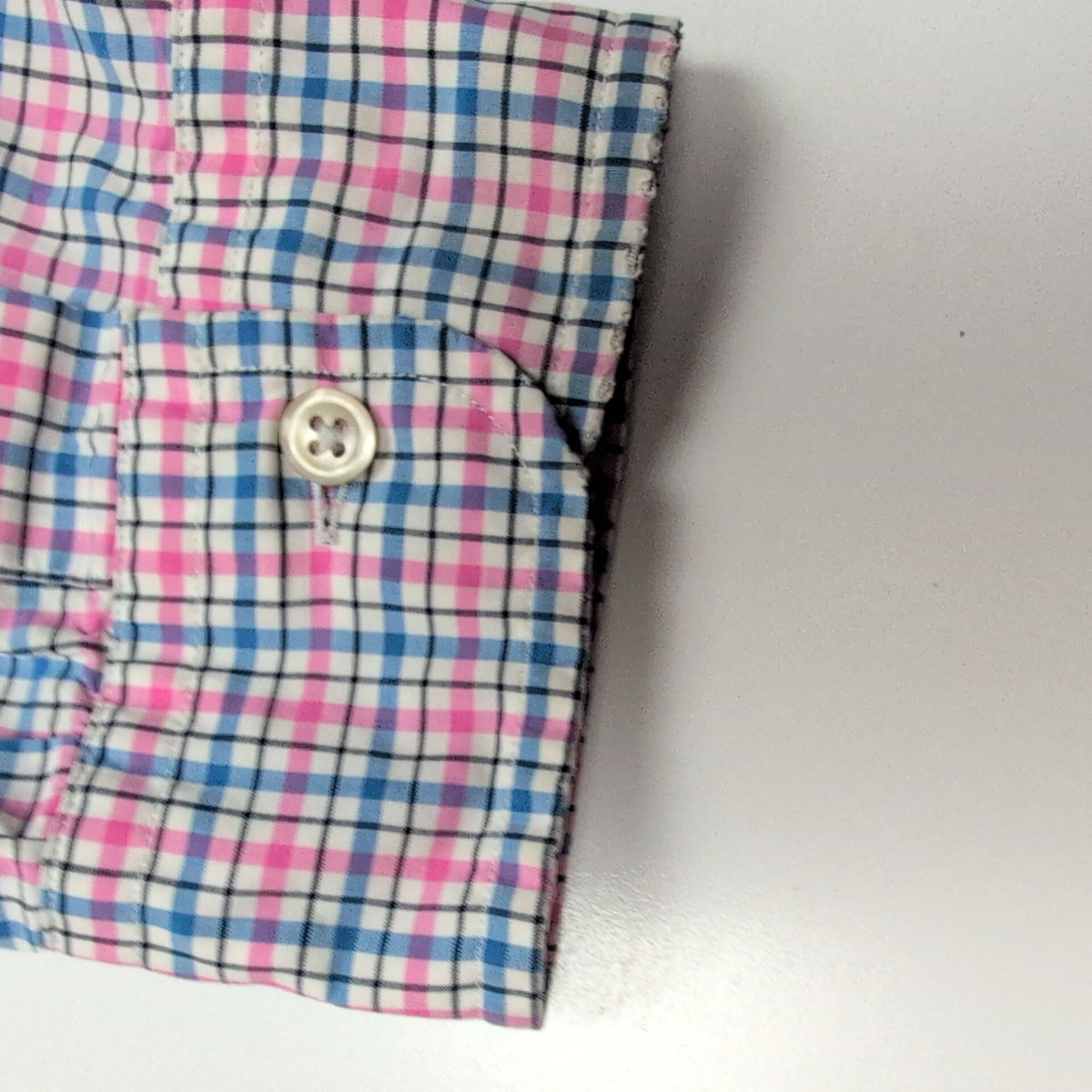 Chemise Ralph Lauren XL Coton Stretch Carreaux Bleu Rose Logo Bleu