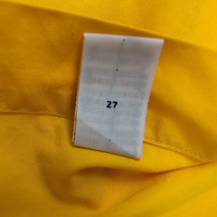 Chemise Ralph Lauren Classic Fit L Jaune Made in Peru Sans Logo Coton