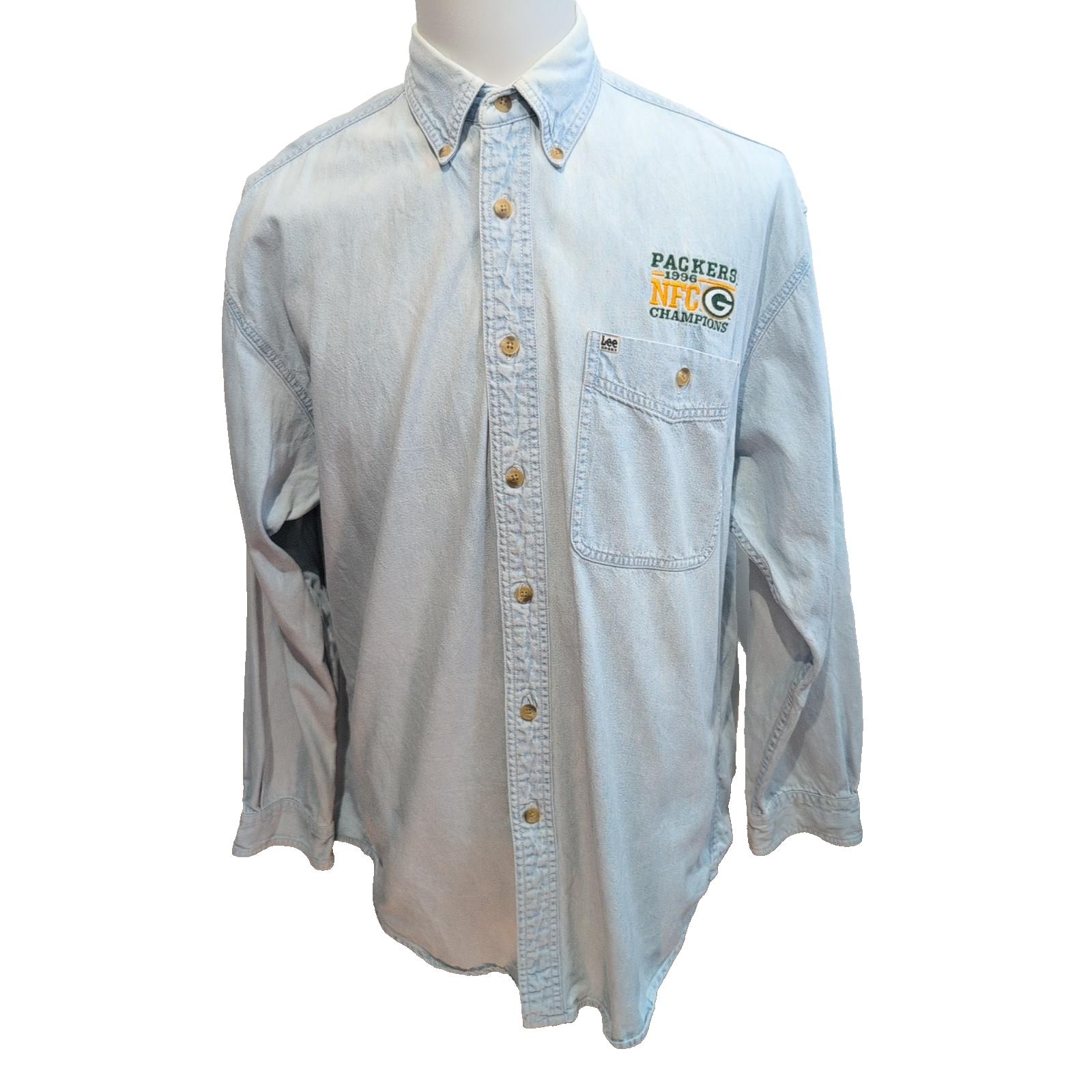Chemise Lee Sport L Packers 1996 NFC Champions en Jean manches longues