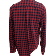 EDDIE BAUER Flanelle Rouge Marine L TBE Boutons Gravés 100% Coton | 330S