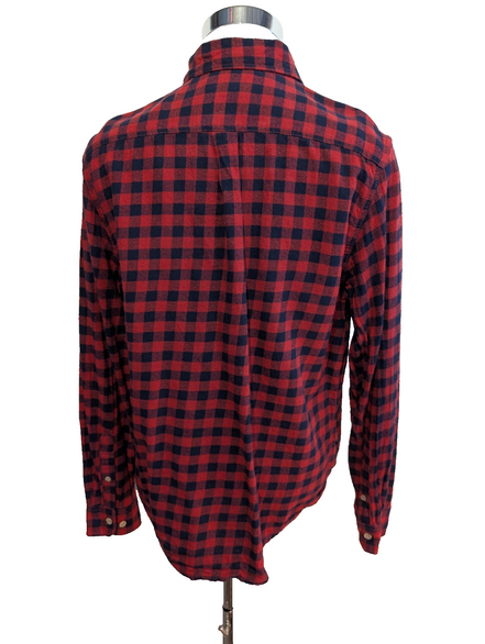 EDDIE BAUER Flanelle Rouge Marine L TBE Boutons Gravés 100% Coton | 330S