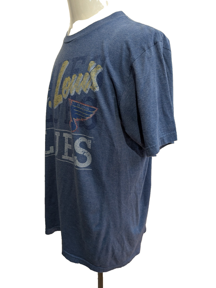 T-SHIRT Majestic NHL St Louis BLUES Hockey Bleu Neuf L Homme |107T