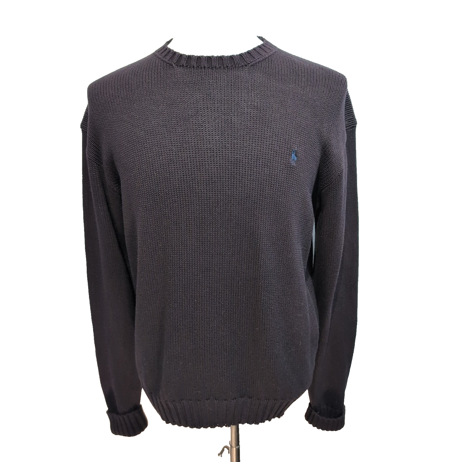 Pull Polo Ralph Lauren col rond bordeaux foncé tirant sur le marron taille L