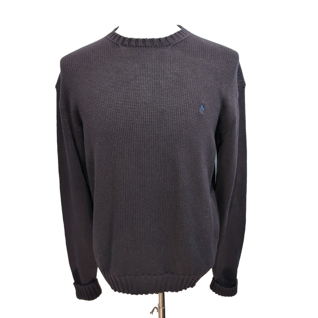 Pull Polo Ralph Lauren col rond bordeaux foncé tirant sur le marron taille L