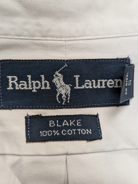 Chemise Ralph Lauren USA Blake L Blanche Vintage Shirt Button Down Coton 3142
