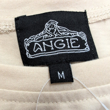 Haut Femme Angie Taille M Beige Marron 65% Rayonne Manches Longues Neuf