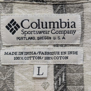 CHEMISE COLUMBIA Manches Courtes L MOTIF PALMIERS Hawaii Tropical Vintage |234S