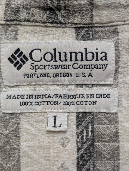 CHEMISE COLUMBIA Manches Courtes L MOTIF PALMIERS Hawaii Tropical Vintage |234S