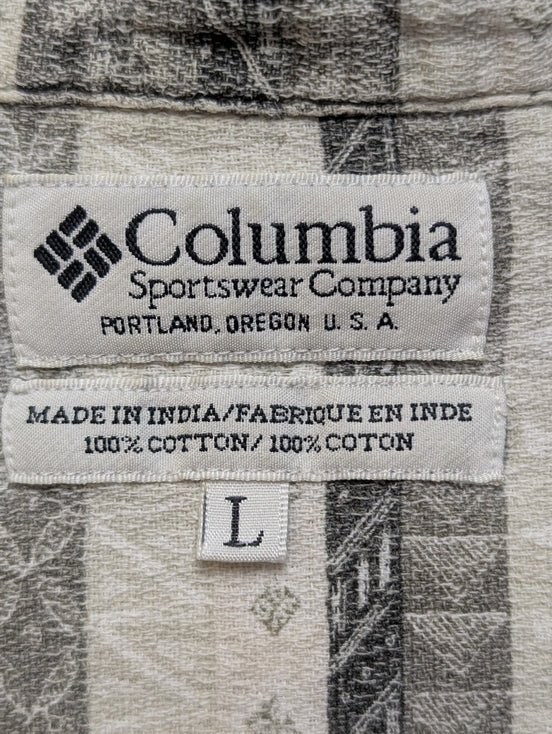 CHEMISE COLUMBIA Manches Courtes L MOTIF PALMIERS Hawaii Tropical Vintage |234S