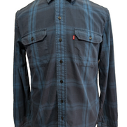 Chemise Levi's à Carreaux Bleu et Bleu Marine Manches Longues Taille M