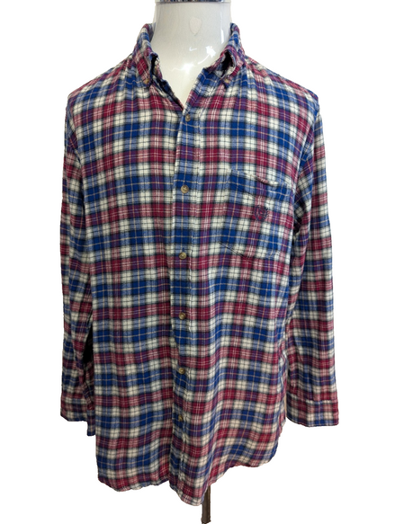 CHAPS Flanelle Fushsia Bleu L Logo Brodé EE VINTAGE 100% Coton | 313S