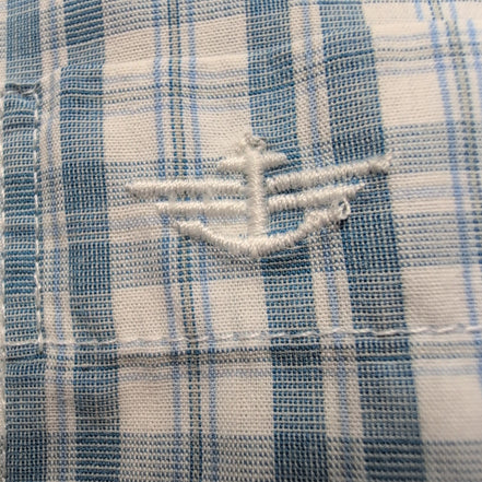 Chemise Dockers modèle bleu carreaux poche logo manches courtes XL/XXL
